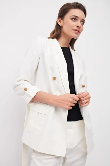 Lněné dvouřadé sako