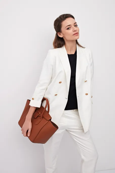 Lněné dvouřadé sako