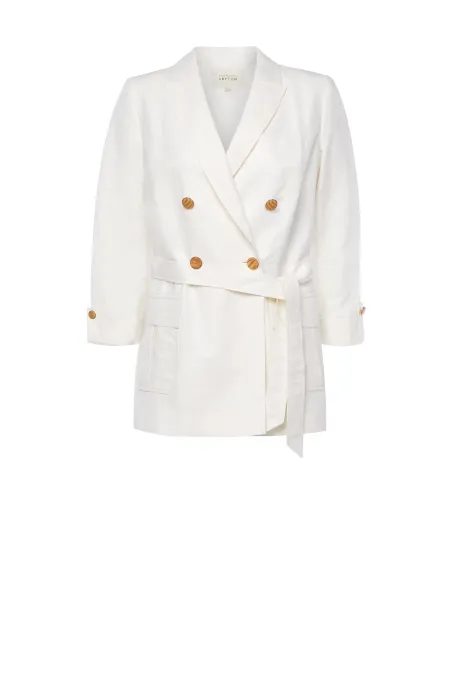 Lněné dvouřadé sako