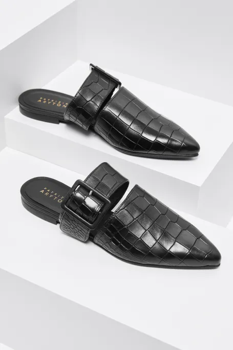 Boty z přírodní kůže s nastavitelným páskem