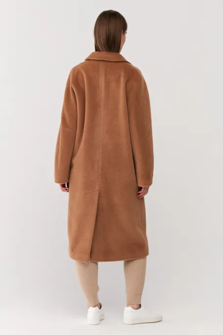 Vlněný kabát camel alpaka