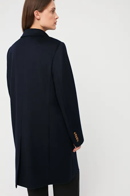 Námořnický modrý kabát 100% vlna diplomatka