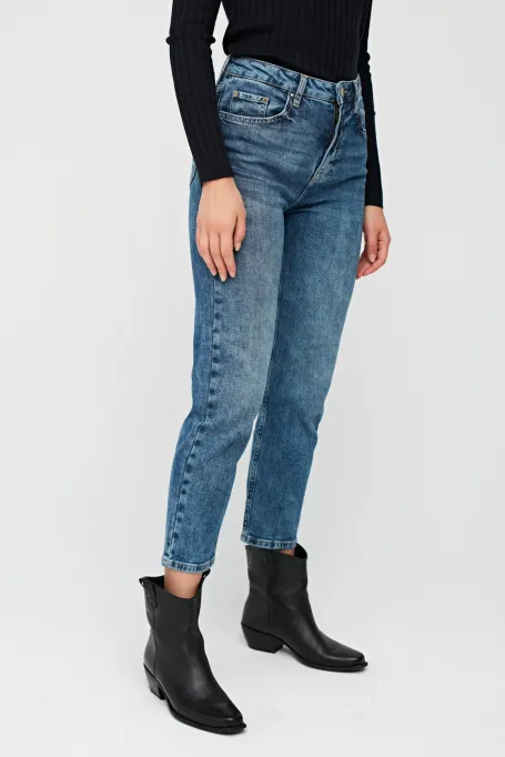 Boty z kůže s čtvercovou špičkou