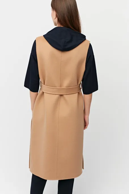 Dlouhá vlněná vesta doubleface