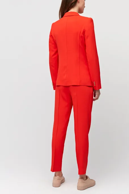 Červené elegantní oblekové kalhoty