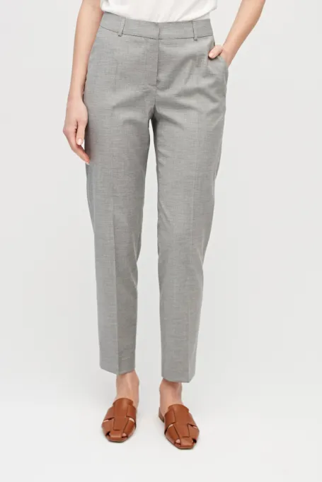 Šedé oblekové kalhoty z vlny