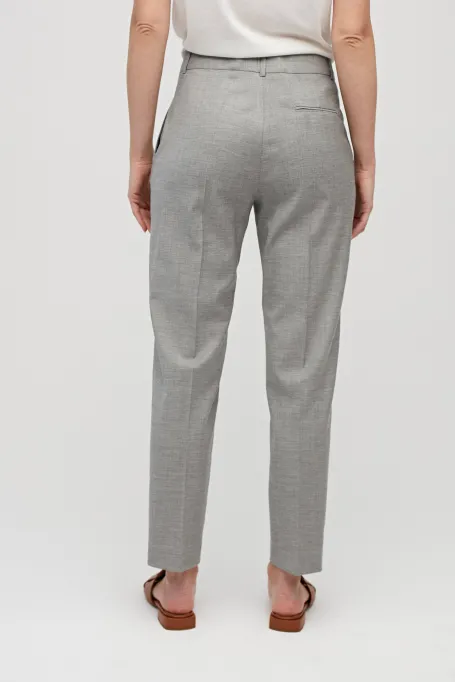 Šedé oblekové kalhoty z vlny