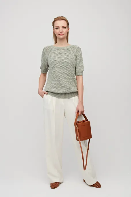 Bavlněný svetr s krátkým rukávem