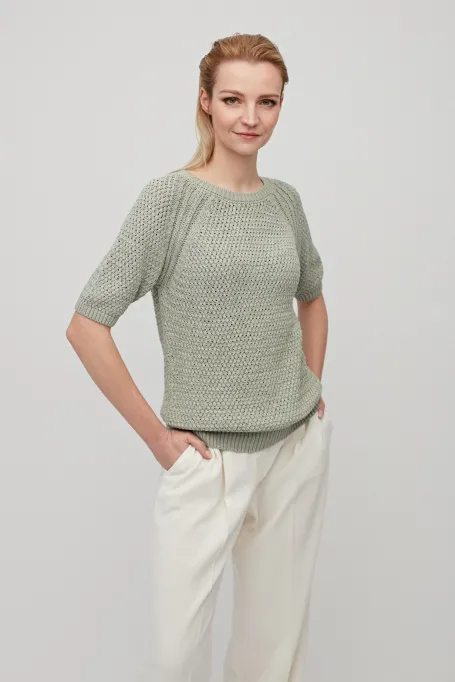 Bavlněný svetr s krátkým rukávem