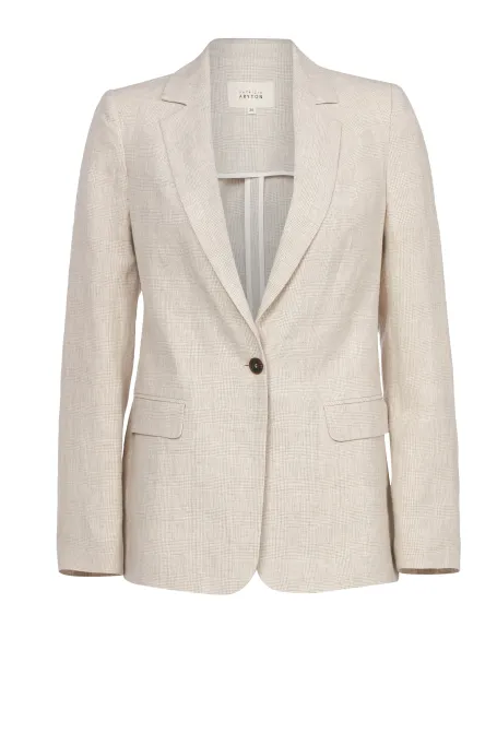 Lněné sako v kostce k obleku