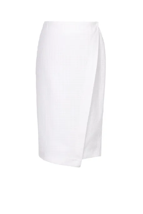 Bílá zavinovací sukně z bavlny Bílá zavinovací sukně z bavlny