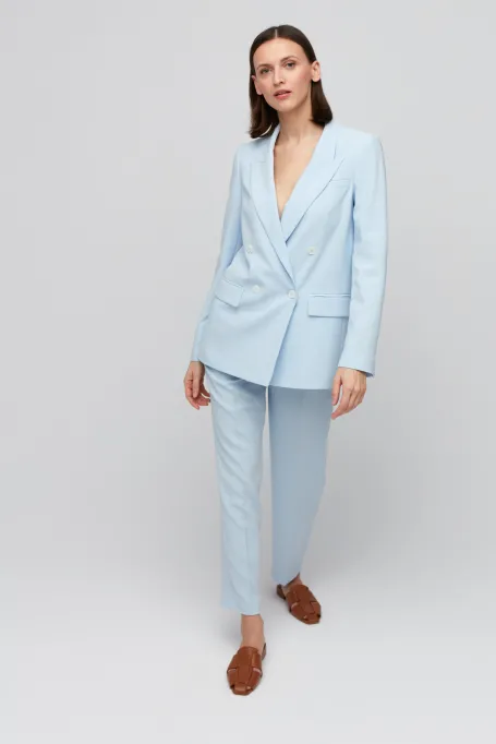 Světle modré oblekové kalhoty
