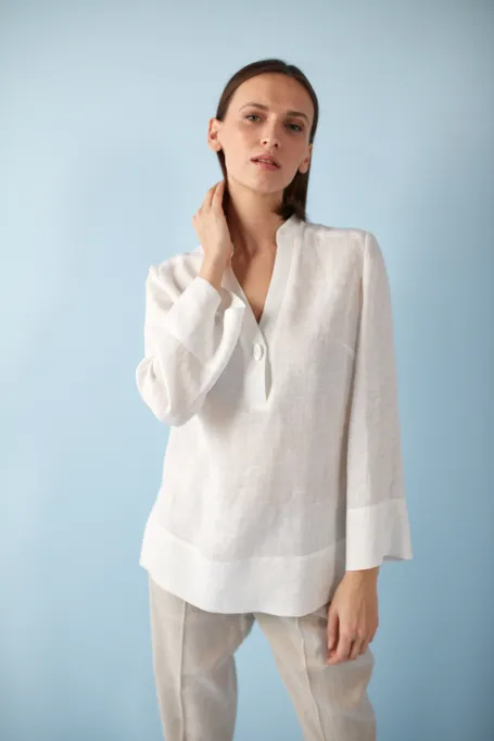 Bílá konopná halenka