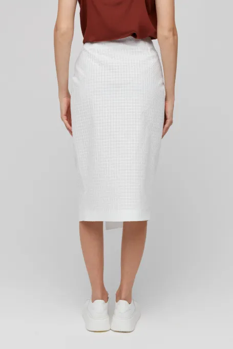 Bílá zavinovací sukně z bavlny Bílá zavinovací sukně z bavlny