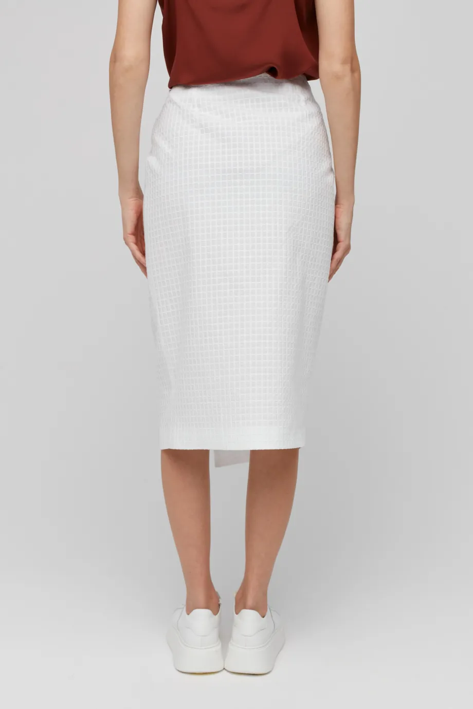 Bílá zavinovací sukně z bavlny Bílá zavinovací sukně z bavlny