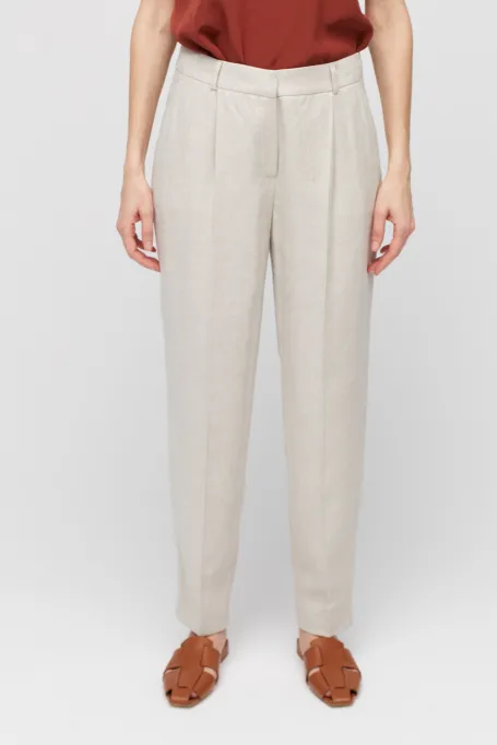 Lněné oblekové kalhoty