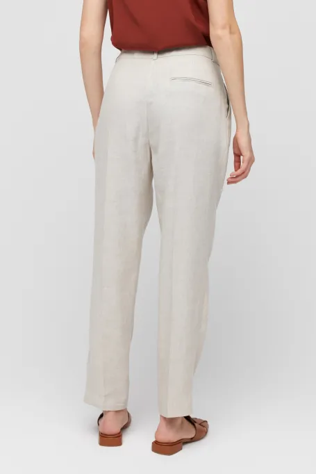 Lněné oblekové kalhoty