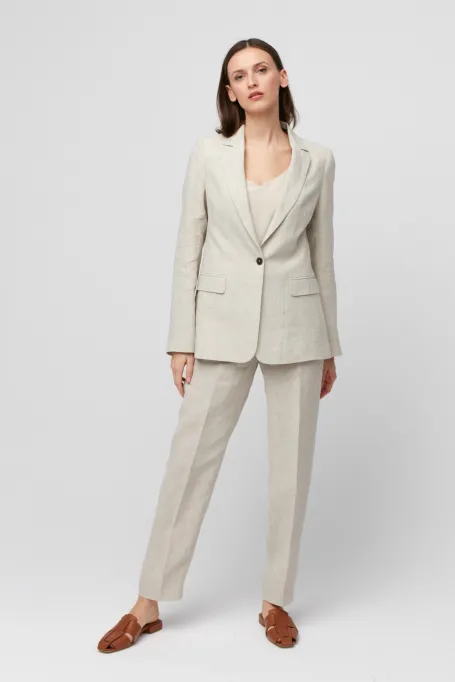 Lněné sako v kostce k obleku