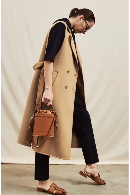 Dlouhá vlněná vesta doubleface