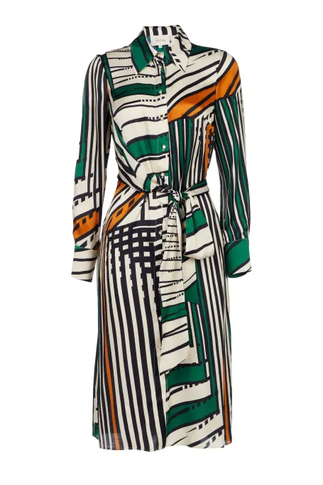 Pruhované košilové šaty