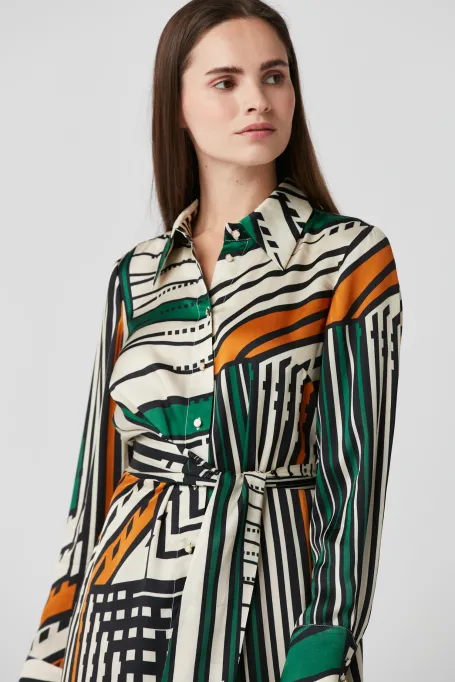 Pruhované košilové šaty