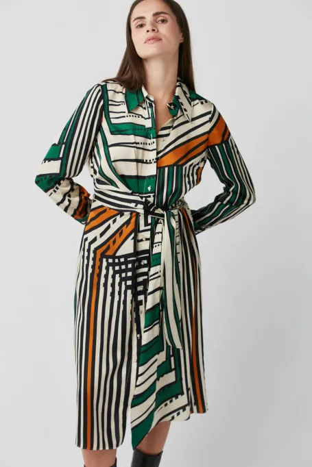 Pruhované košilové šaty