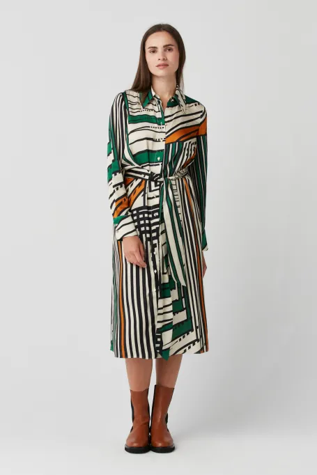 Pruhované košilové šaty