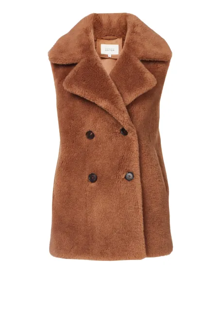 Dvojřadá vesta z vlny teddy bear