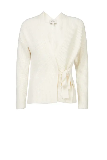 Bílý kardigan z merino vlny