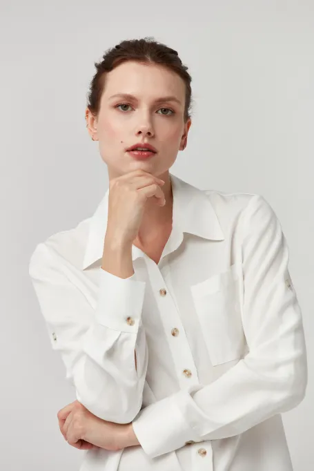 Bílá košile z lyocellu