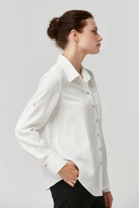 Bílá košile z lyocellu