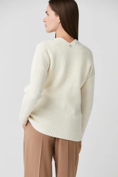 Bílý kardigan z merino vlny