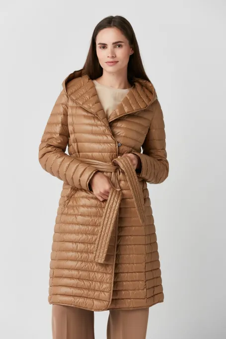 Lehká péřová bunda s kapucí Mila