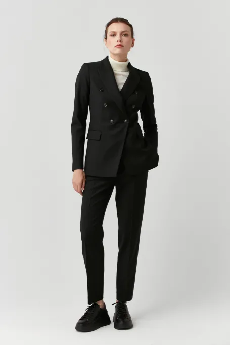 Černé sako k obleku s panenskou vlnou Sophie