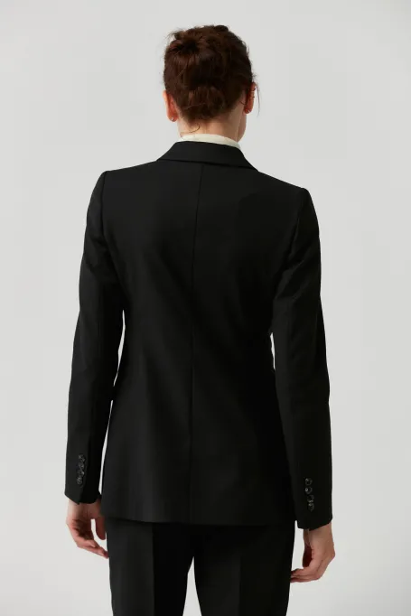 Černé sako k obleku s panenskou vlnou Sophie