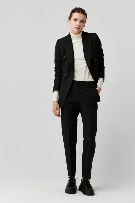 Černé sako k obleku s panenskou vlnou Sophie