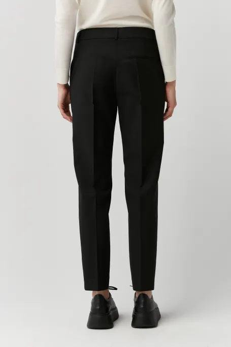 Černé vlněné oblekové kalhoty Lotto
