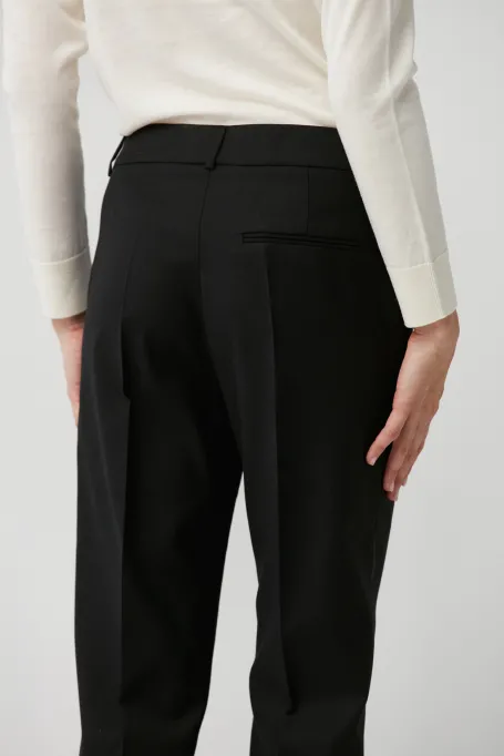 Černé vlněné oblekové kalhoty Lotto