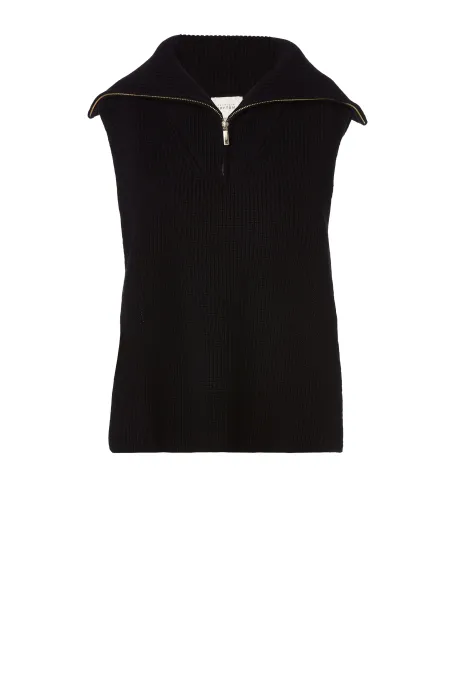 Černá vesta z merino vlny