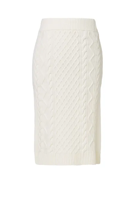 Bílá sukně z merino vlny