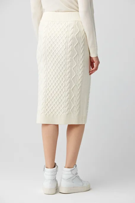 Bílá sukně z merino vlny