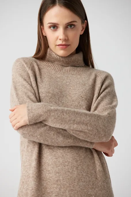 Pletená tunika s alpakou rolák