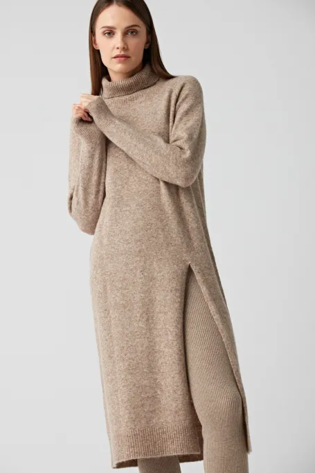 Pletená tunika s alpakou rolák