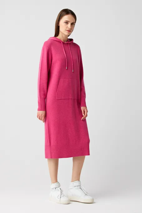 Šaty s kapucí s merino vlnou
