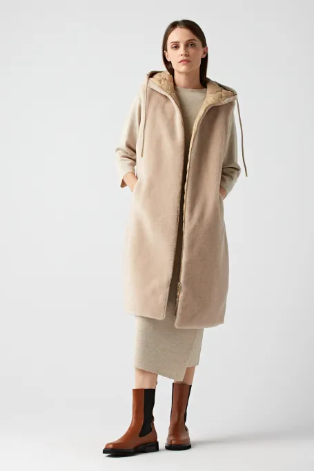 Oboustranná vesta z vlny teddy bear