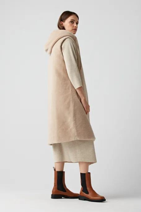 Oboustranná vesta z vlny teddy bear