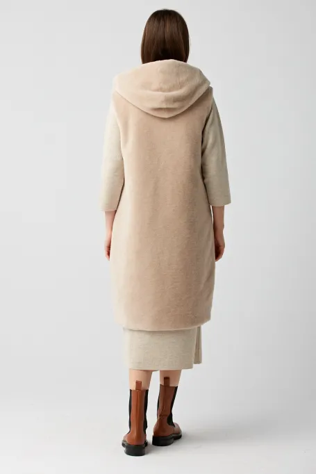 Oboustranná vesta z vlny teddy bear