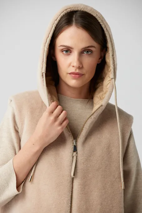 Oboustranná vesta z vlny teddy bear