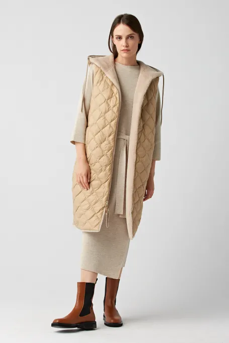 Oboustranná vesta z vlny teddy bear