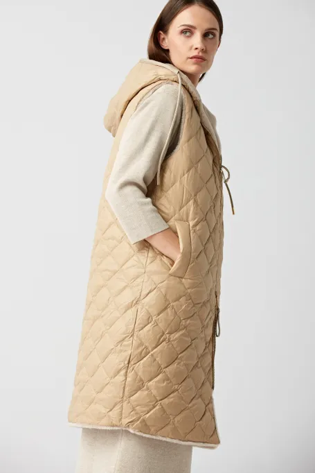 Oboustranná vesta z vlny teddy bear